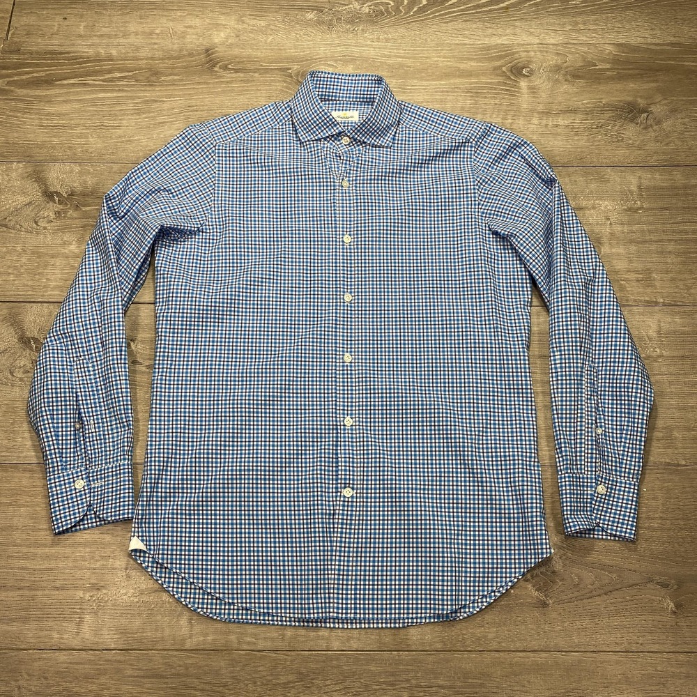 Giannetto Portofino Shirt Mens Small‎ Checkered Button Down Long Sleeve Dress